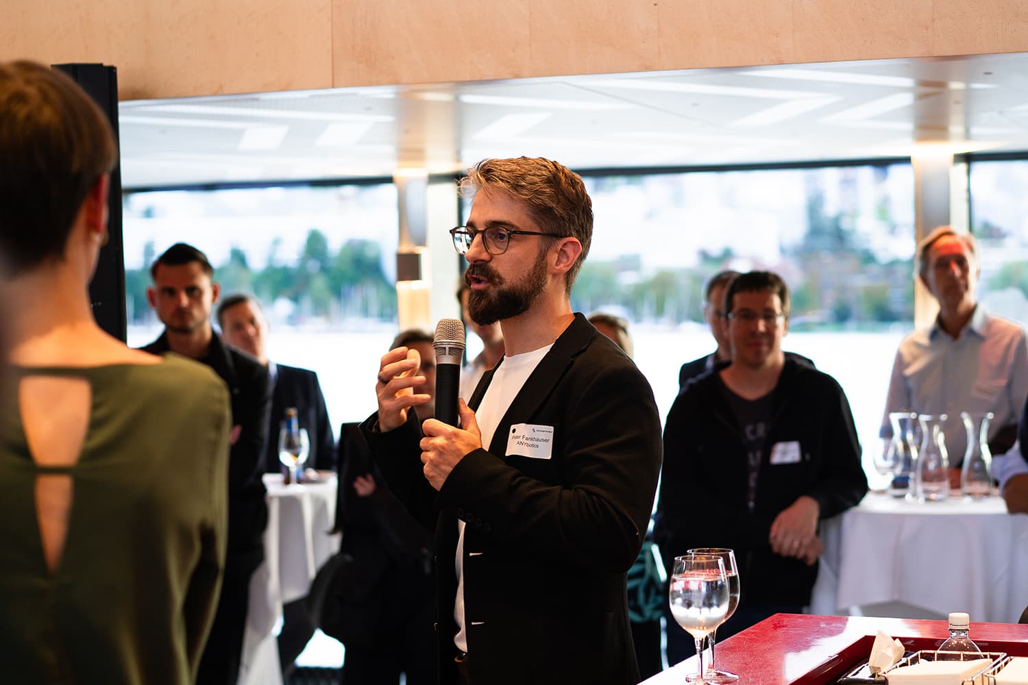 A founder takes questions during the fireside chat on board the Scaleup Cruise